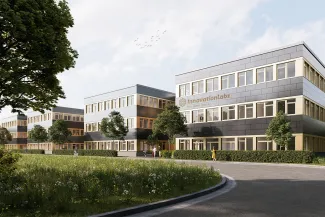 Eine Visualisierung des Neubaus.